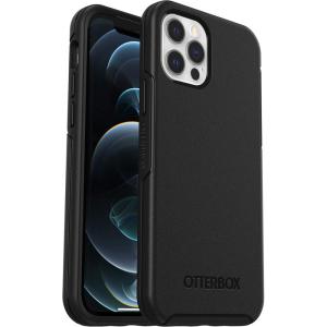 imageOtterBox iPhone 12 and 12 Pro Symmetry Series Case  Single Unit Ships in Polybag Ideal for Business Customers  BLACK ultrasleek wireless charging compatible raised edges protect camera amp screenBlack