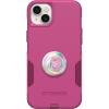 imageOtterBox Bundle Commuter Series Case for iPhone 14 Plus  INTO The Fuchsia  PopSockets PopGrip  ClearGlitterSilverJawbreaker Gloss