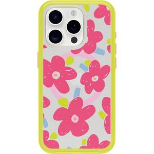 imageOtterBox iPhone 15 Pro Only Symmetry Series Clear Case  WHIMSY BLOOM Yellow snaps to MagSafe ultrasleek raised edges protect camera amp screen