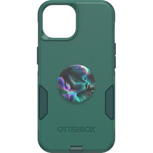 imageBundle OtterBox iPhone 15 iPhone 14 and iPhone 13 Commuter Series Case  GET YOUR GREENS  PopSockets PopGrip  OIL AGATE slim amp tough pocketfriendly with port protection PopGrip included