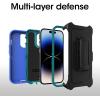 imageOtterBox iPhone 14 Pro ONLY Defender Series Case  Blue Suede Shoes Blue Rugged amp Durable with Port Protection Includes Holster Clip KickstandLight Blue