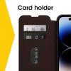 imageOtterBox iPhone 14 Pro ONLY Strada Series Case  Shadow Black Card Holder Genuine Leather PocketFriendly Folio caseBrown