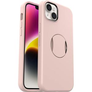 imageOtterBox iPhone 14 Plus Only OtterGrip Symmetry Series Case  MADE ME BLUSH Pink builtin grip sleek case snaps to MagSafe raised edges protect camera amp screen
