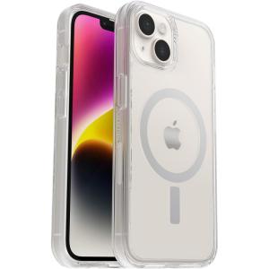 imageOtterBox iPhone 14 amp iPhone 13 Symmetry Series Case  REBEL Black ultrasleek snaps to MagSafe raised edges protect camera amp screenClear