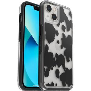 imageOtterBox iPhone 13 ONLY Symmetry Series Case  Black UltraSleek Wireless Charging Compatible Raised Edges Protect Camera amp ScreenCow Print