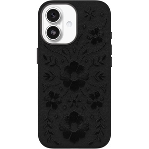 image:imageOtterBox iPhone 17 Symmetry Series Cactus Leather Case  Ink Blossom  Black  Textured Floral Embroidered iPhone Case