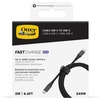 image:imageOtterBox 240W USBC 6ft Extended Power Fast Charging Cable Black  Braided Design with Flexible Silicone Core Cable Organizing Loop USBC to USBC Charging Cable for Phones Laptops and Tablets