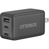 image:imageOtterBox 67W MultiDevice Wall Charger  Black Universal Device Compatibility Compact TravelSized Fast Charging Wall Charger with 3 Ports 2X USBC amp 1x USBA